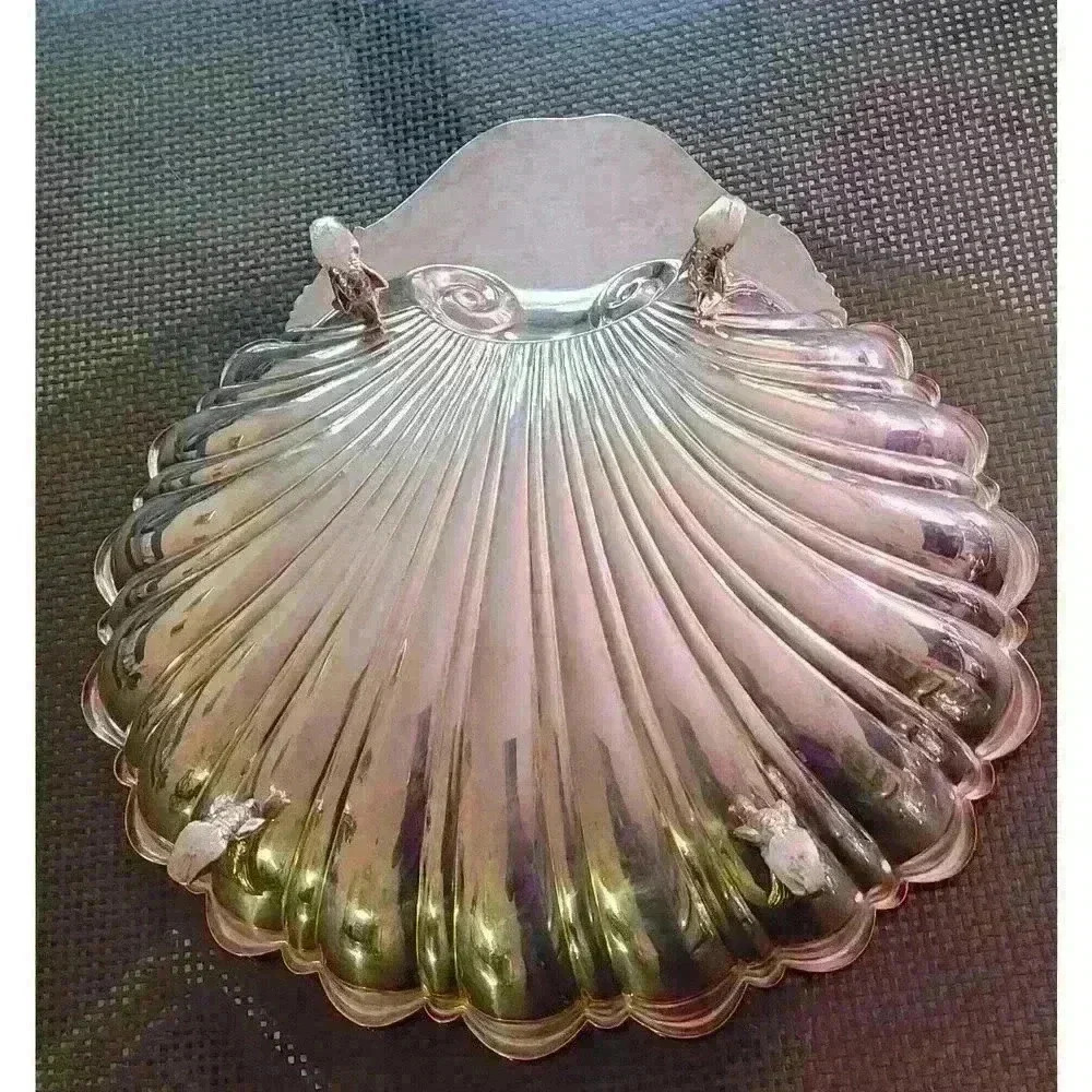Crescent- Silver Plated Shell Shaped Serving Dish - Picture 5 of 6